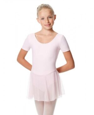 Girls Sleeve Leotard with Built-In Skirt